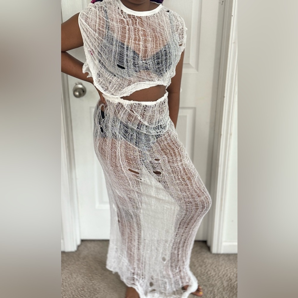 Swim Cover Up / top maxi skirt